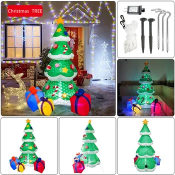 מתנפחים קישוטי חג המולד בחוץ אורות עץ מתנה צעצועים מתנפחים מואר הבית החצר הגינה Lwan אביזרים נוף המנורה