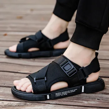 גברים סנדלים בקיץ נוח להחליק עבה סנדלי קיץ נעלי החוף לאוהבי אישיות חיצונית נעליים מזדמנים נעל