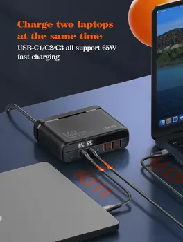 LDNIO 140W מהר מטען 6 יציאות USB טעינה מהירה QC 5.0 עבור ה-Iphone 14 13 Samsung S23 S22 Huawei טלפון/מחשב נייד/משטח מטען USB
