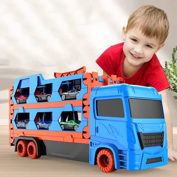 רכב שיגור משאית צעצועים מגה מוביל משאיות עבור ילדים סגסוגת טרולי שלוש שכבות מעוות מיכל משאית שיגור