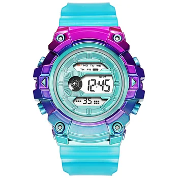 צבע צבעוני נשים שעונים זוהר מקרית דיגיטלי ספורט שעון מתנה שעון LED ילדה אוהבי שעון יד אופנה נשית השעון