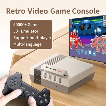 סופר קונסולת X קוביית משחק רטרו מסוף עבור PS1 PSP N64 מיים 50+ אמולטור 50000 3D משחקי וידיאו נגן HD טלוויזיה, משחקי קופסא ילדים מתנה