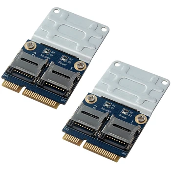 2X 2 SSD דיסק קשיח למחשב נייד Dual Micro - SD, SDHC SDXC TF Mini Pcie קורא כרטיסי זיכרון Mpcie 2 מיני-Sdcards