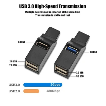 אלחוטית 3 ב-1 USB 3.0 HUB מתאם מאריך מיני ספליטר תיבה 3 יציאות עבור מחשב נייד Macbook טלפון נייד במהירות גבוהה U דיסק הקורא