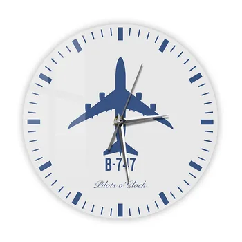 בואינג 747 מסחרי מטוס מודרני שעון קיר הסלון של המטוס, הטייס שעון מערת אדם חדר תפאורה תעופה שעונים