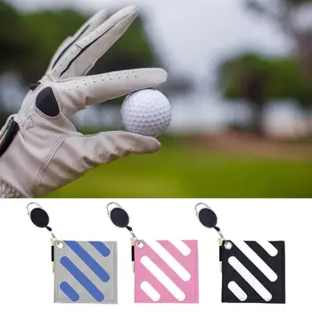 מעשי כדור גולף מנקה את המגבת עם עינית מתכת דו צדדי קטיפה מרובע גולף מגבת Anti-פילינג לניקוי