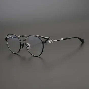 איכות גבוהה כיכר משקפיים מסגרת סגסוגת טיטניום נקבה קוצר ראייה מסגרת משקפיים גברים רטרו מעצב מותג משקפי שמש