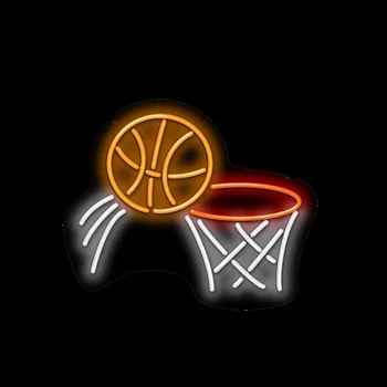 כדורסל ניאון אור מותאם אישית בעבודת יד אמיתית צינור הזכוכית משחק ספורט לפרסם התעמלות חנות עיצוב הבית הצג המנורה 19