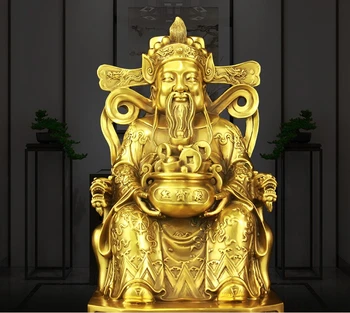 נחושת טהור, אלוהים של עושר בודהה קישוטים טקסט גדול אלוהים של עושר ברונזה הביתה חנות להזיז את הסלון פתיחת מתנות קישוט