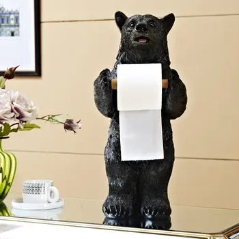 אירופה שרף יצירתי דוב נייר מתלה מגבות דמויות מלאכות המטבח Diningroom שירותים מחזיק נייר קישוטים קישוט אמנות