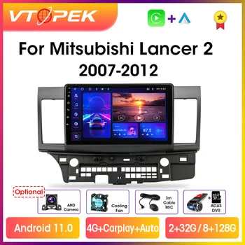 Vtopek 4G Carplay 2din אנדרואיד 11 הרדיו ברכב נגן מולטימדיה עבור מיצובישי לנסר 2007-2012 ניווט GPS יחידת הראש לא CANBUS